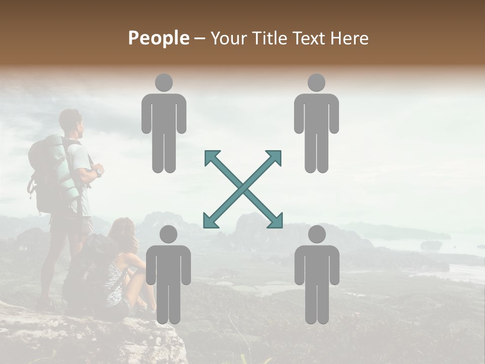 Success Hike Cliff PowerPoint Template