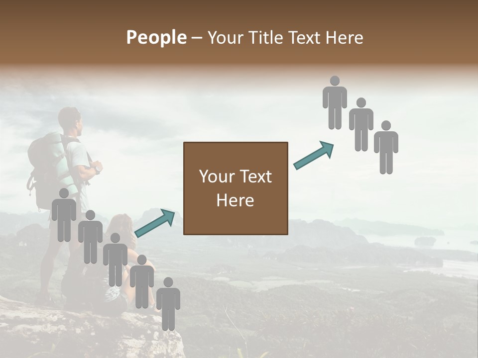 Success Hike Cliff PowerPoint Template