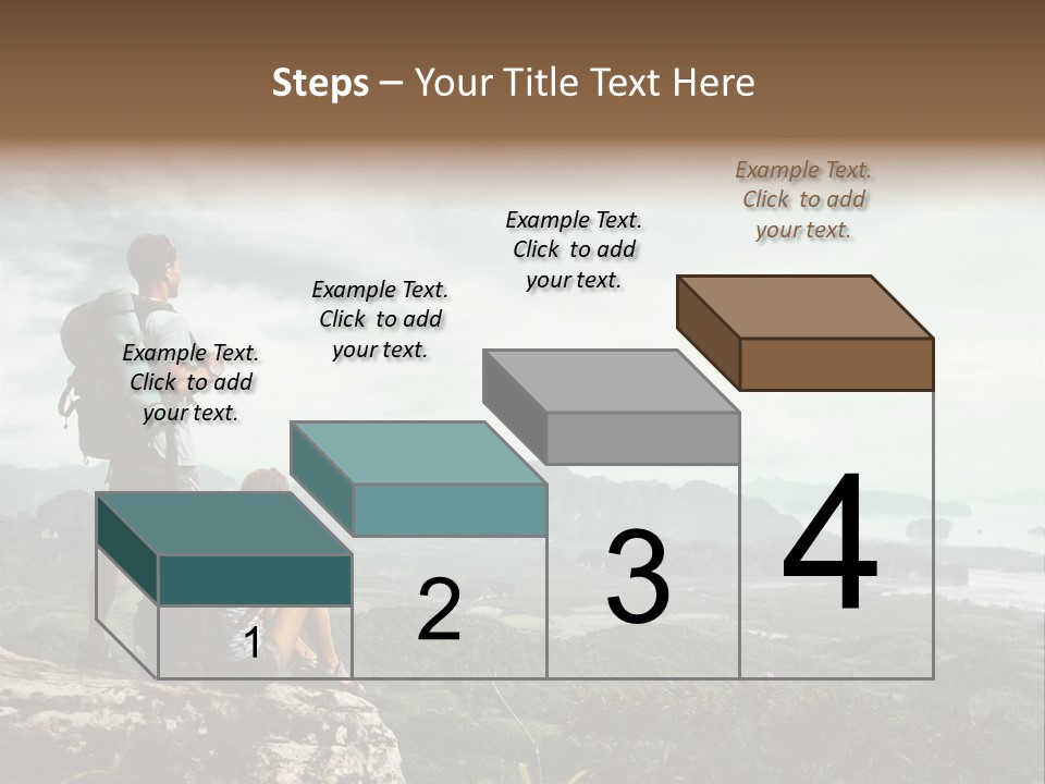 Success Hike Cliff PowerPoint Template