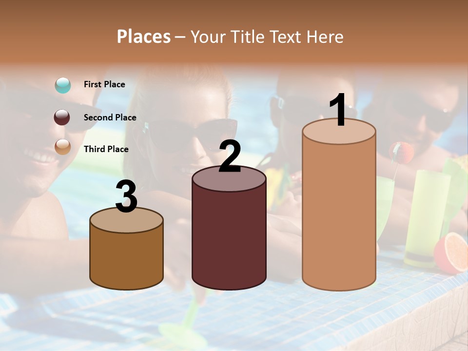 A Group Of People Sitting In A Swimming Pool PowerPoint Template