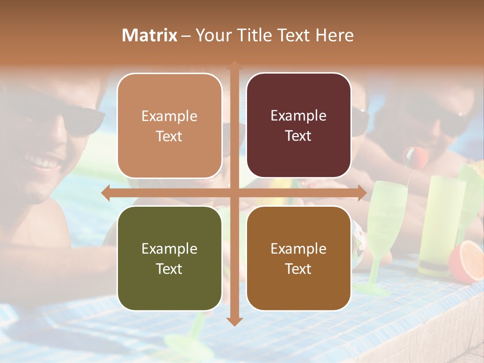 A Group Of People Sitting In A Swimming Pool PowerPoint Template