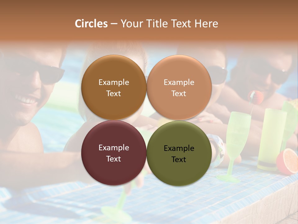 A Group Of People Sitting In A Swimming Pool PowerPoint Template