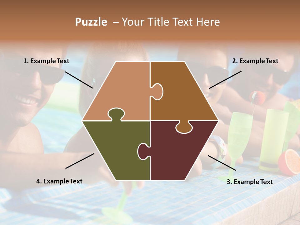 A Group Of People Sitting In A Swimming Pool PowerPoint Template