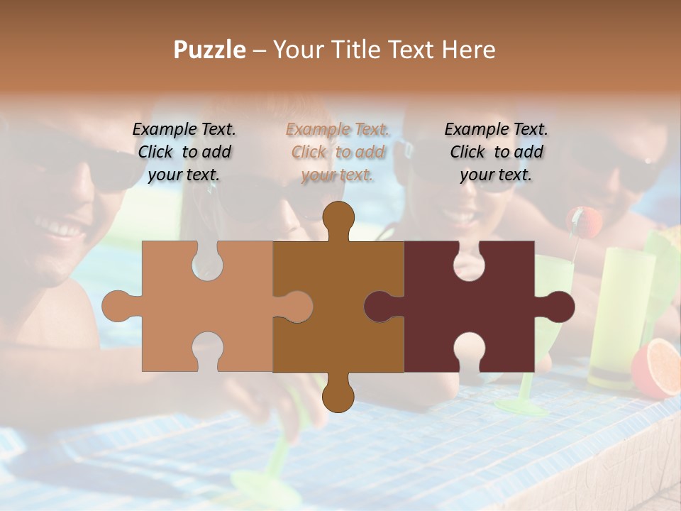 A Group Of People Sitting In A Swimming Pool PowerPoint Template