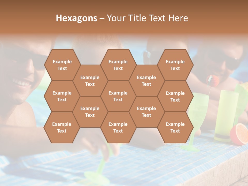 A Group Of People Sitting In A Swimming Pool PowerPoint Template