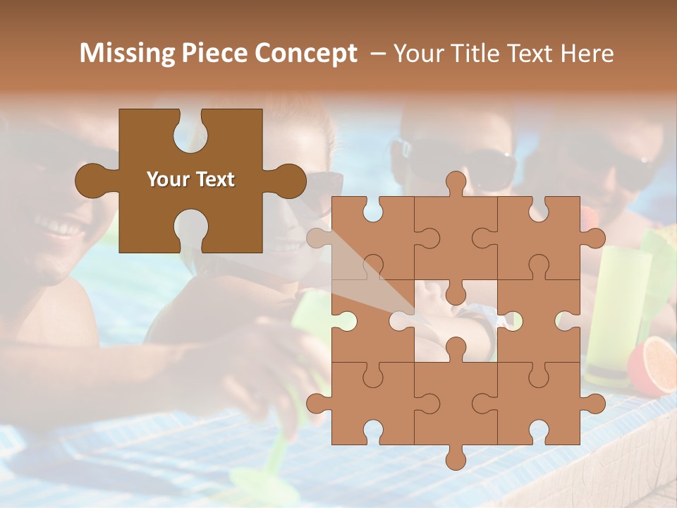 A Group Of People Sitting In A Swimming Pool PowerPoint Template