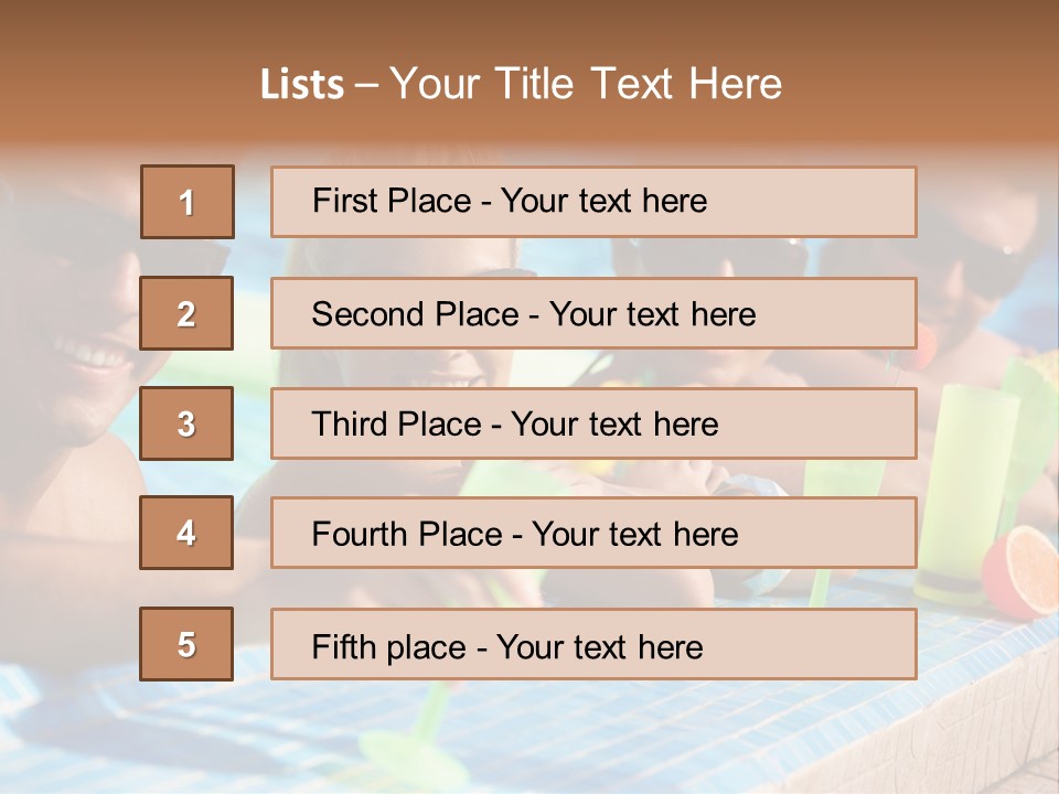 A Group Of People Sitting In A Swimming Pool PowerPoint Template
