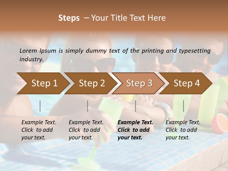 A Group Of People Sitting In A Swimming Pool PowerPoint Template