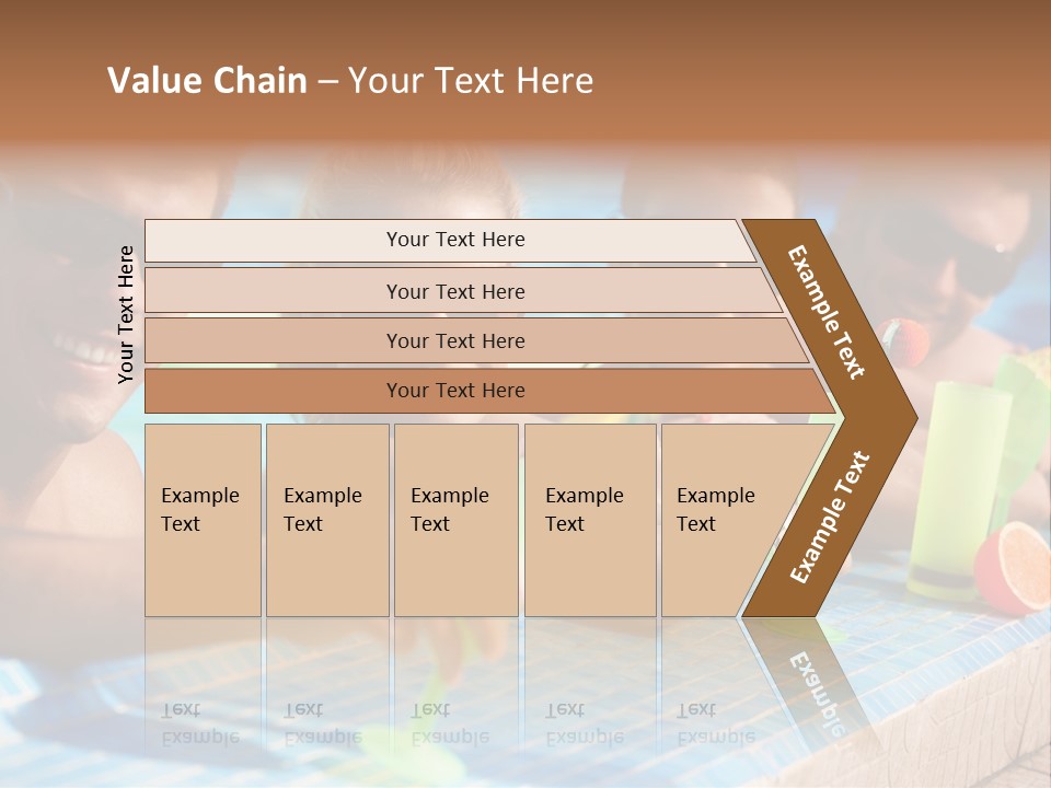 A Group Of People Sitting In A Swimming Pool PowerPoint Template