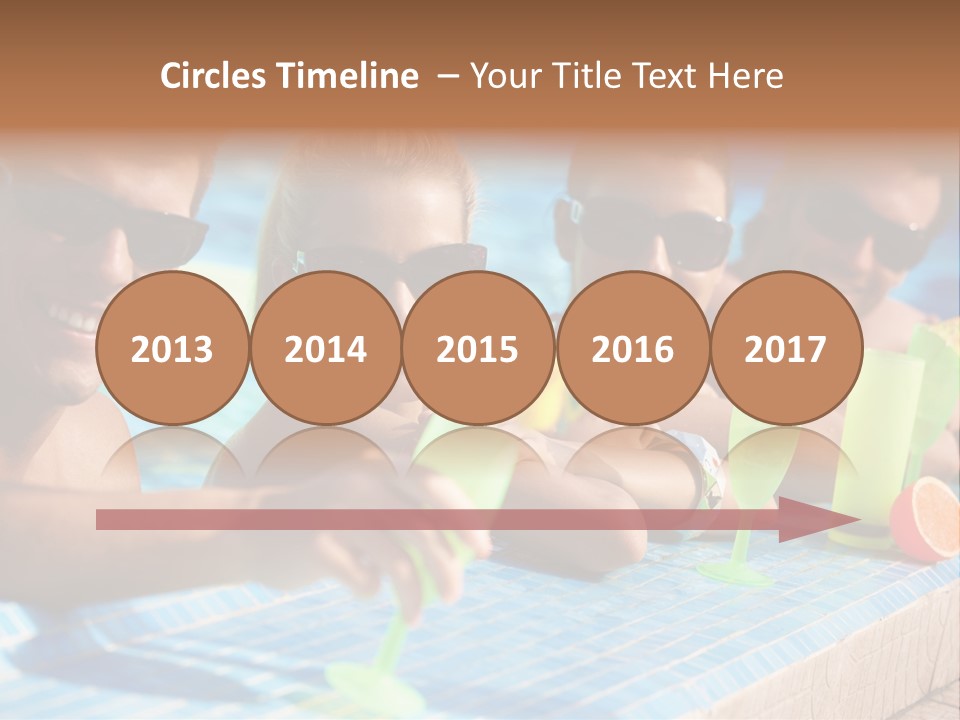 A Group Of People Sitting In A Swimming Pool PowerPoint Template