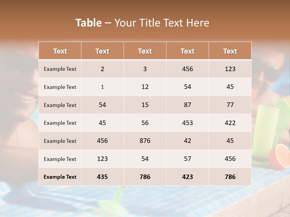 A Group Of People Sitting In A Swimming Pool PowerPoint Template