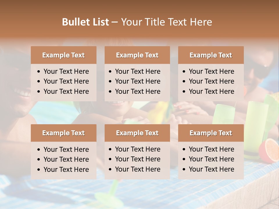 A Group Of People Sitting In A Swimming Pool PowerPoint Template