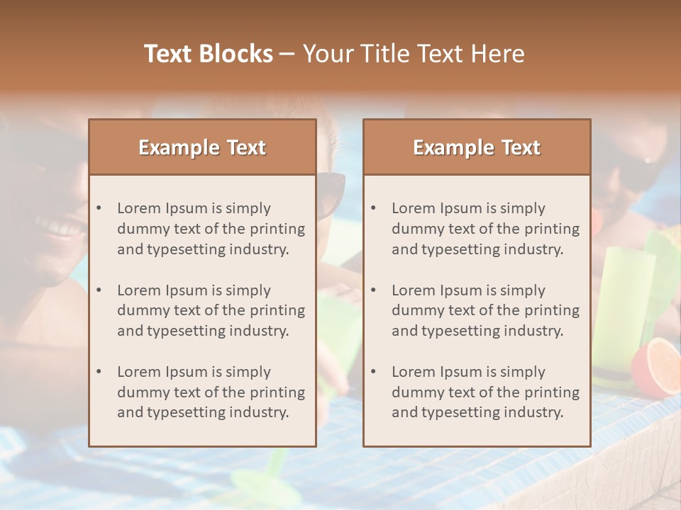 A Group Of People Sitting In A Swimming Pool PowerPoint Template