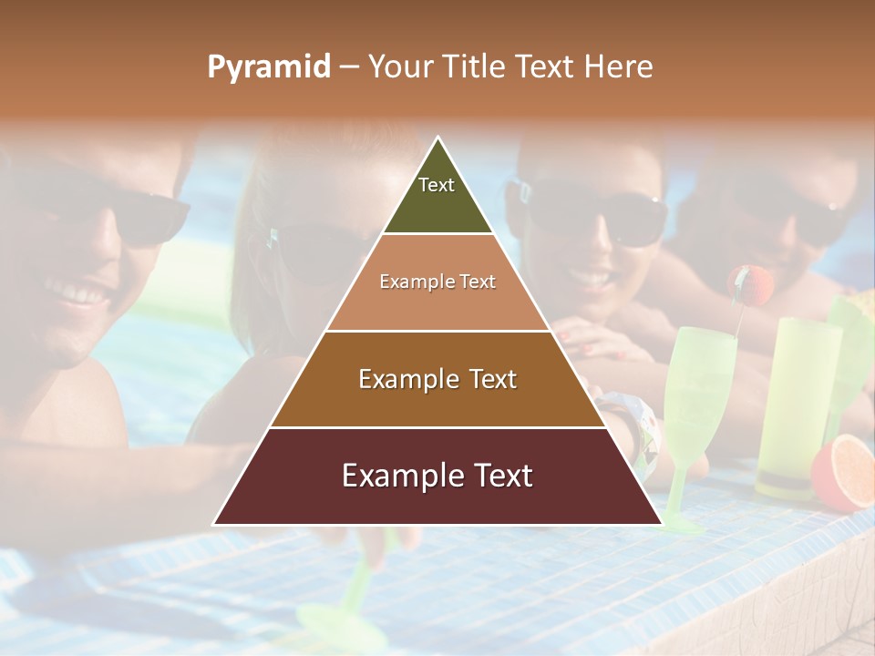 A Group Of People Sitting In A Swimming Pool PowerPoint Template