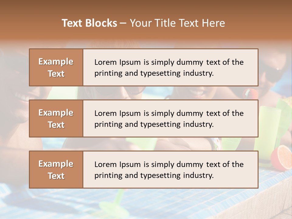 A Group Of People Sitting In A Swimming Pool PowerPoint Template