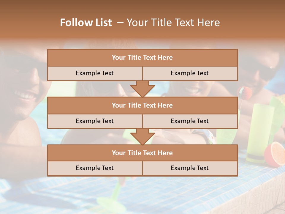 A Group Of People Sitting In A Swimming Pool PowerPoint Template