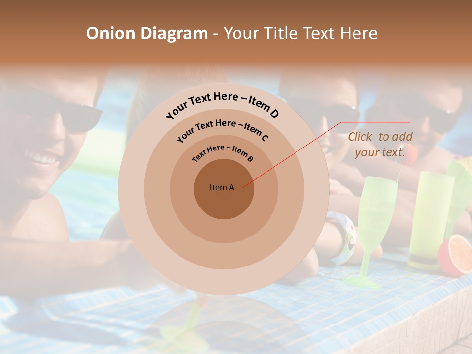 A Group Of People Sitting In A Swimming Pool PowerPoint Template