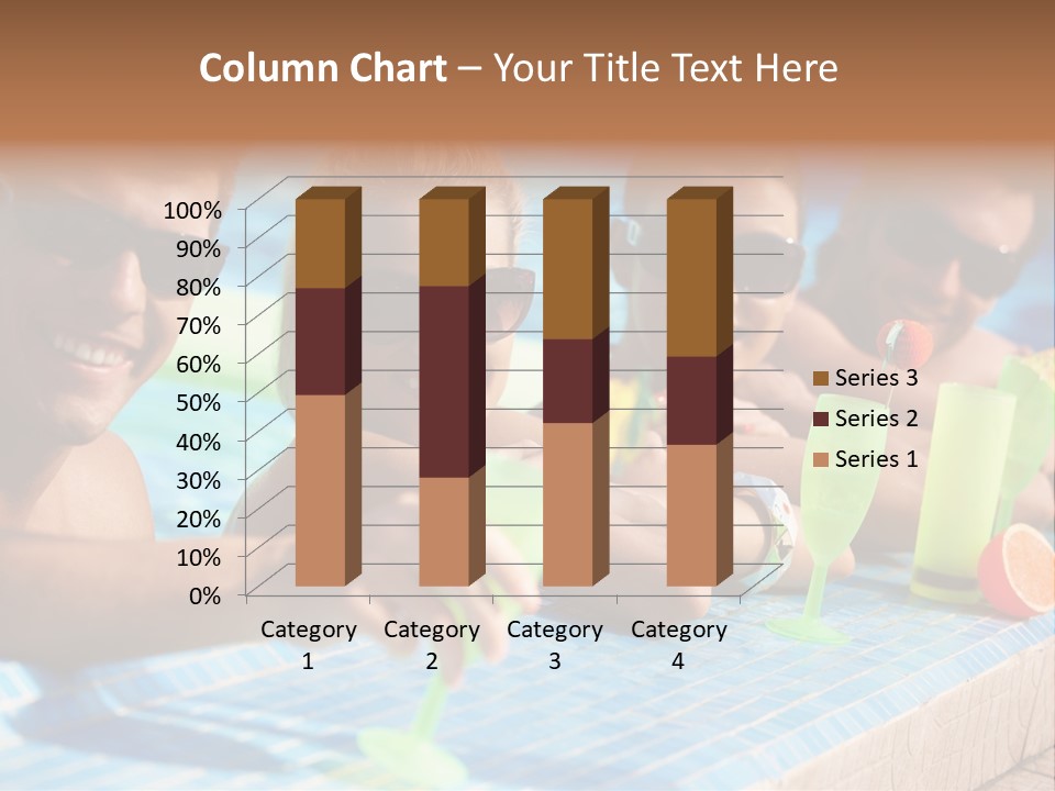 A Group Of People Sitting In A Swimming Pool PowerPoint Template