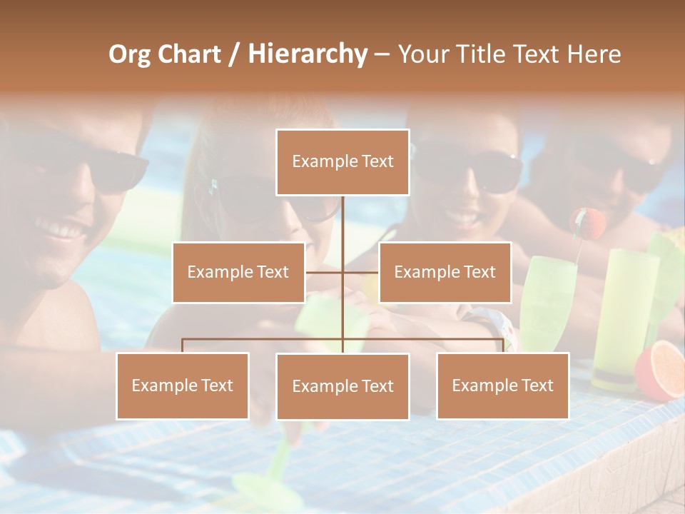 A Group Of People Sitting In A Swimming Pool PowerPoint Template