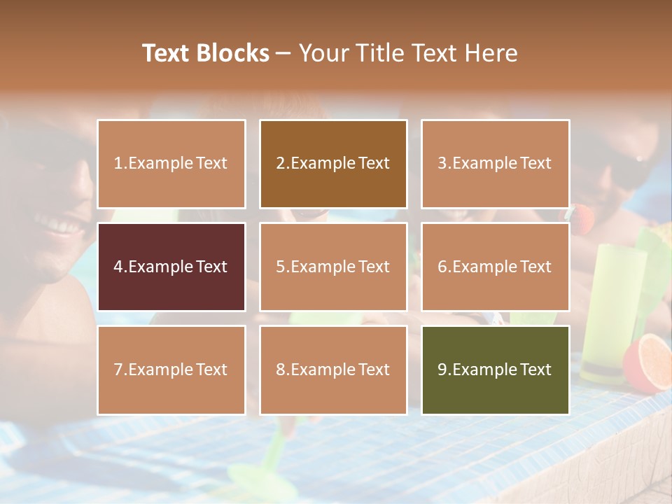 A Group Of People Sitting In A Swimming Pool PowerPoint Template