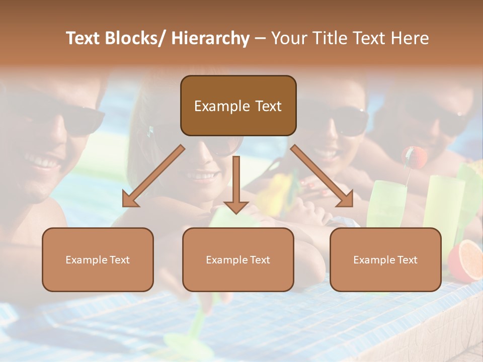 A Group Of People Sitting In A Swimming Pool PowerPoint Template