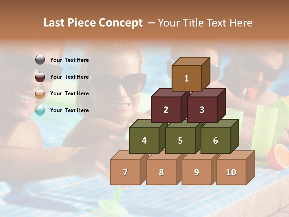 A Group Of People Sitting In A Swimming Pool PowerPoint Template