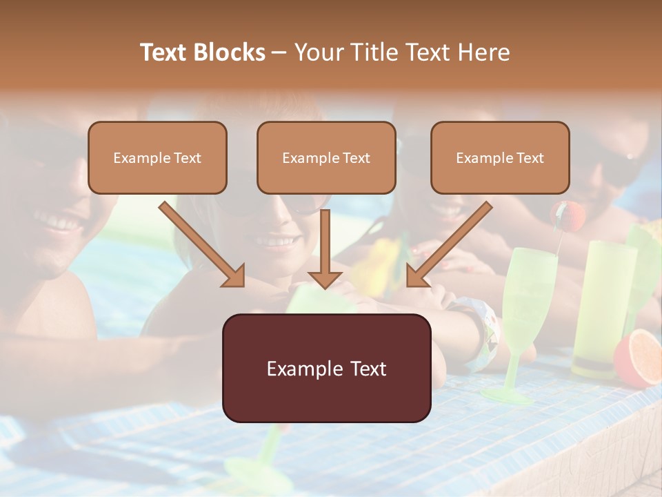 A Group Of People Sitting In A Swimming Pool PowerPoint Template