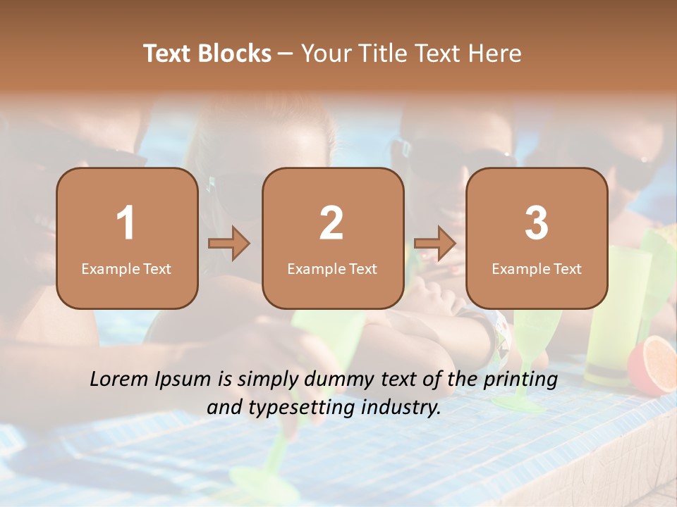 A Group Of People Sitting In A Swimming Pool PowerPoint Template