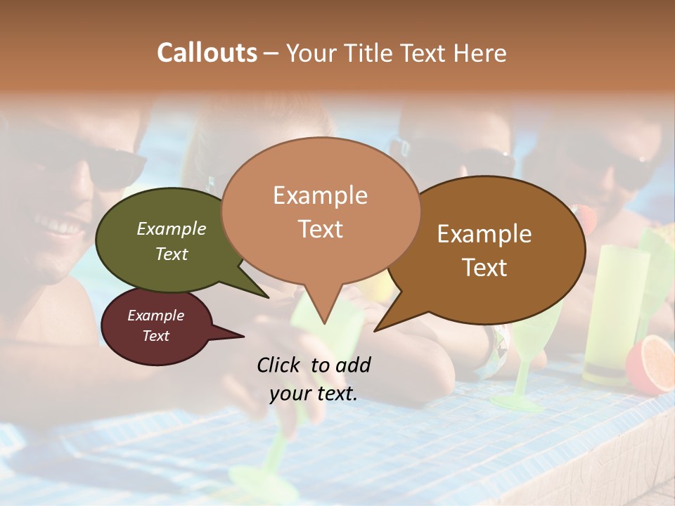 A Group Of People Sitting In A Swimming Pool PowerPoint Template