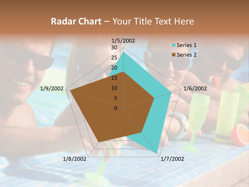 A Group Of People Sitting In A Swimming Pool PowerPoint Template