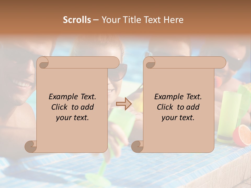 A Group Of People Sitting In A Swimming Pool PowerPoint Template