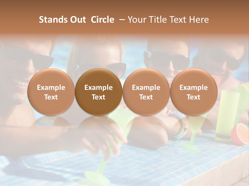 A Group Of People Sitting In A Swimming Pool PowerPoint Template