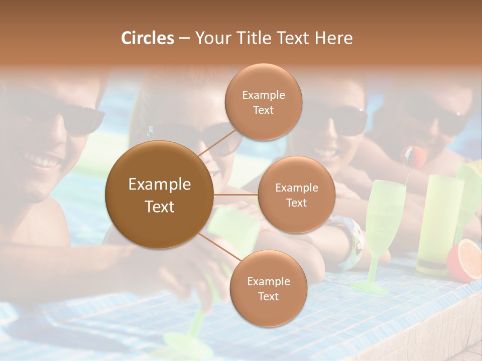 A Group Of People Sitting In A Swimming Pool PowerPoint Template