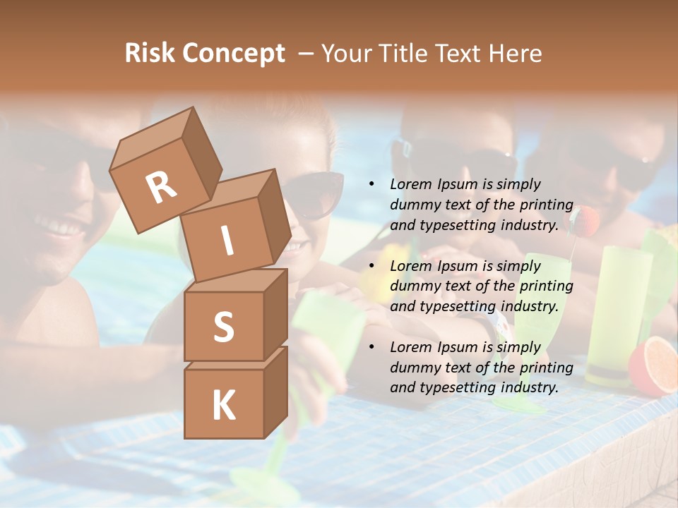 A Group Of People Sitting In A Swimming Pool PowerPoint Template