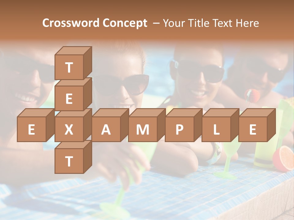 A Group Of People Sitting In A Swimming Pool PowerPoint Template