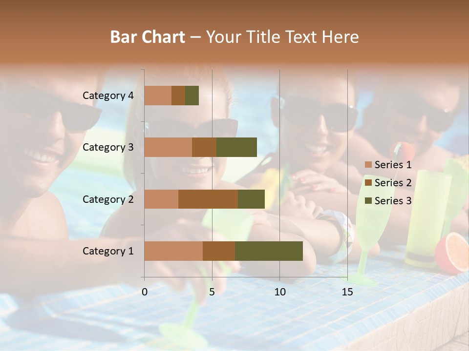 A Group Of People Sitting In A Swimming Pool PowerPoint Template