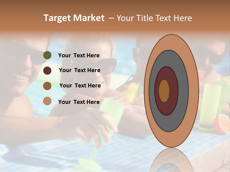 A Group Of People Sitting In A Swimming Pool PowerPoint Template