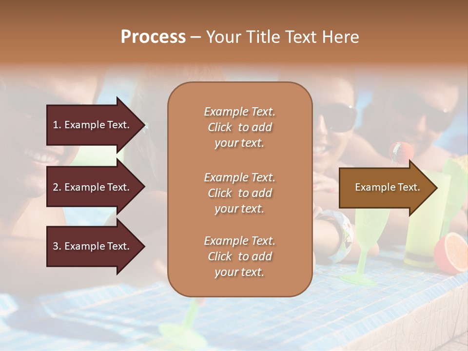 A Group Of People Sitting In A Swimming Pool PowerPoint Template