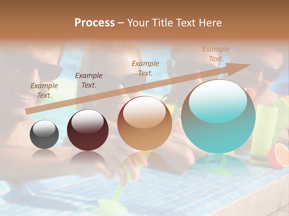 A Group Of People Sitting In A Swimming Pool PowerPoint Template