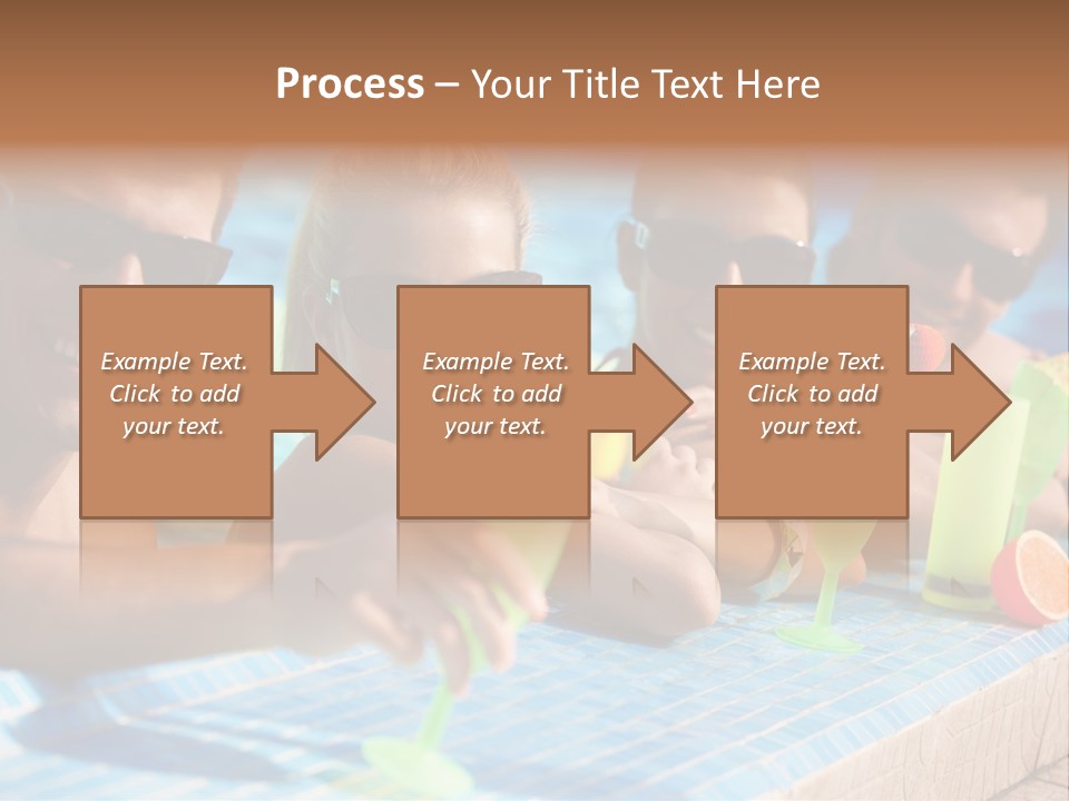 A Group Of People Sitting In A Swimming Pool PowerPoint Template