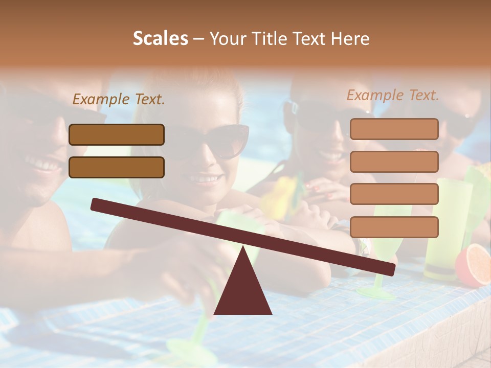 A Group Of People Sitting In A Swimming Pool PowerPoint Template