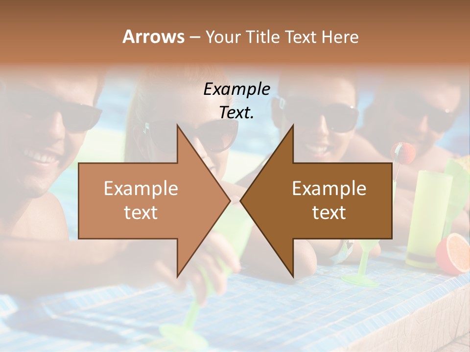 A Group Of People Sitting In A Swimming Pool PowerPoint Template