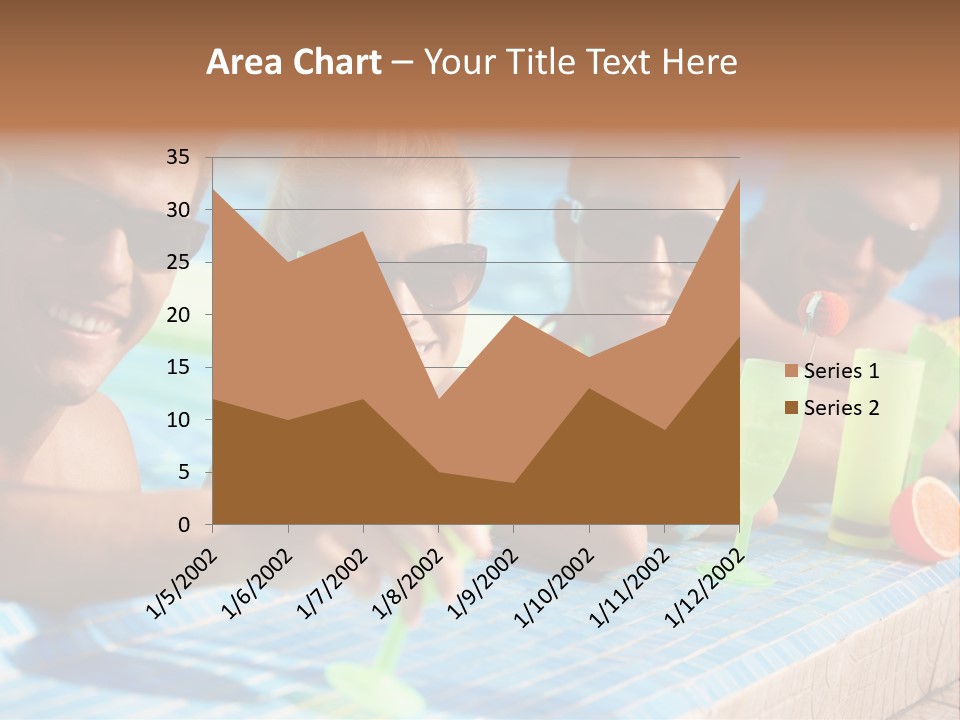 A Group Of People Sitting In A Swimming Pool PowerPoint Template