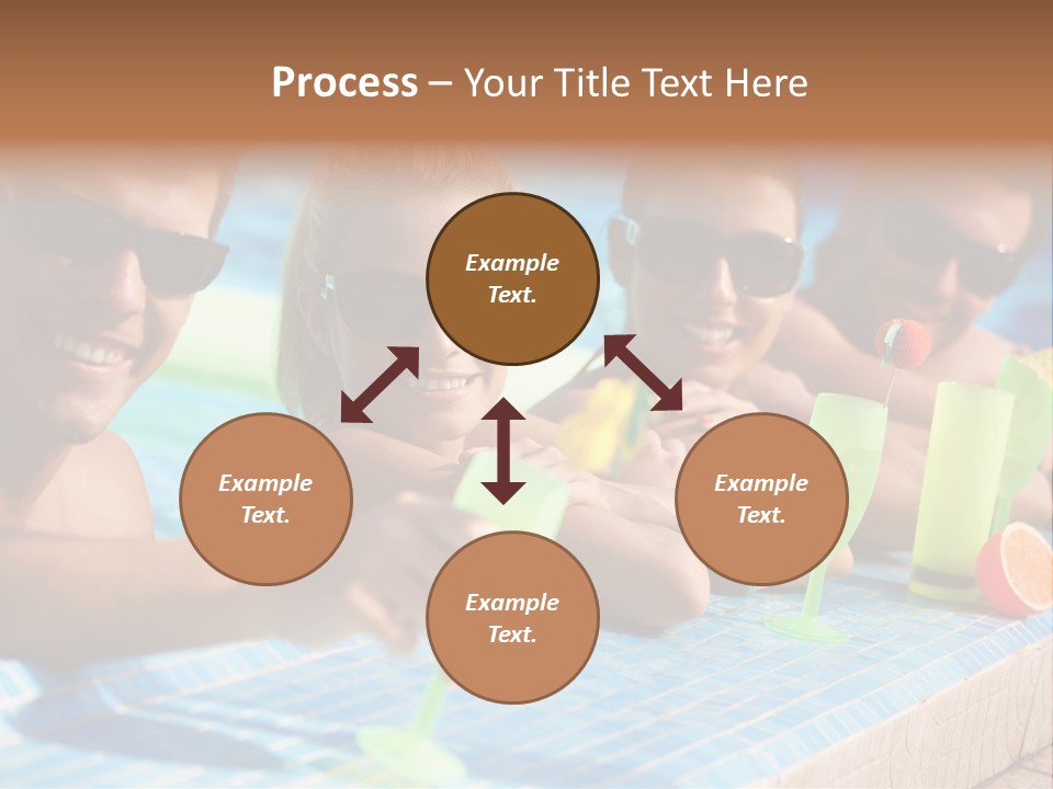 A Group Of People Sitting In A Swimming Pool PowerPoint Template