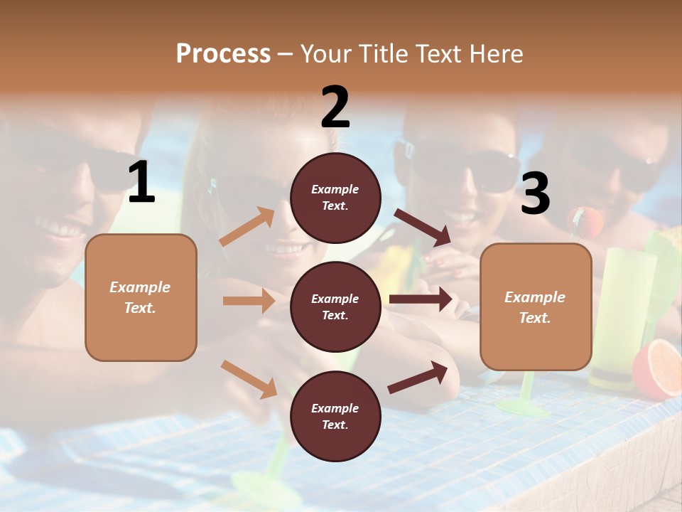 A Group Of People Sitting In A Swimming Pool PowerPoint Template