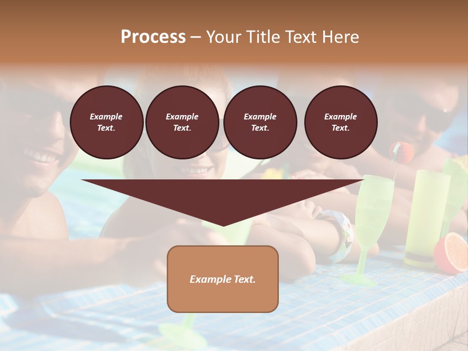 A Group Of People Sitting In A Swimming Pool PowerPoint Template