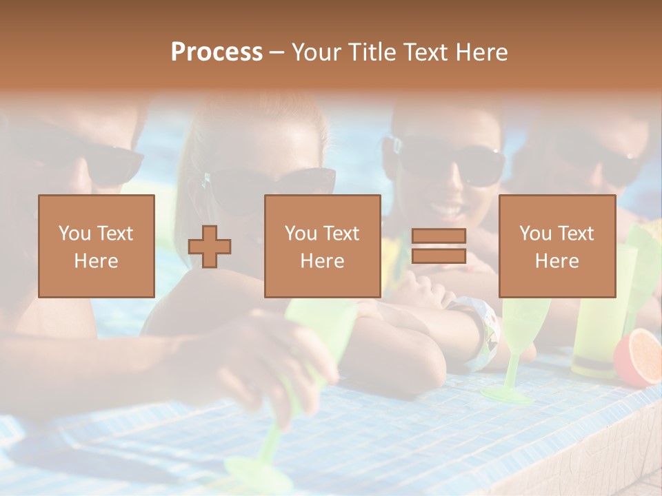 A Group Of People Sitting In A Swimming Pool PowerPoint Template