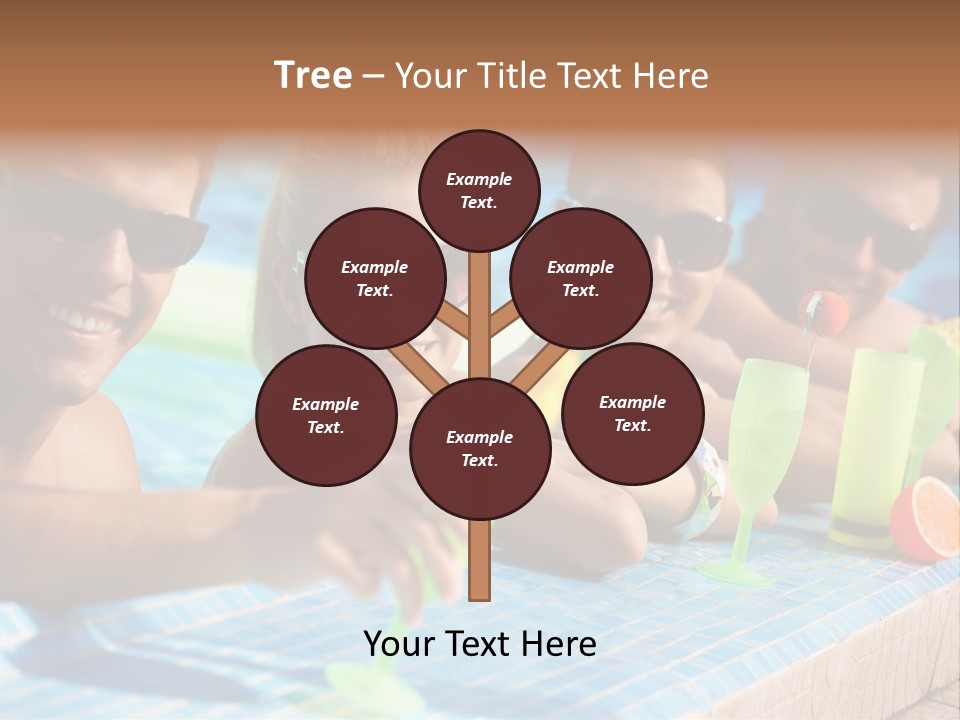 A Group Of People Sitting In A Swimming Pool PowerPoint Template