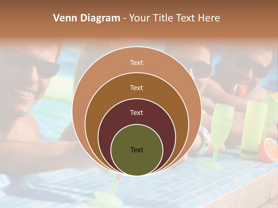 A Group Of People Sitting In A Swimming Pool PowerPoint Template