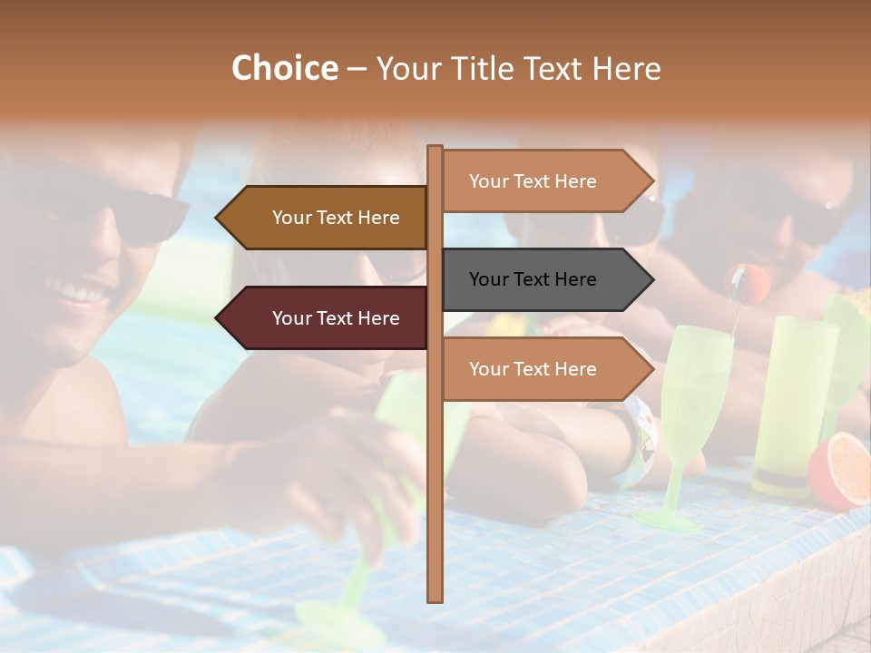 A Group Of People Sitting In A Swimming Pool PowerPoint Template